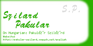 szilard pakular business card